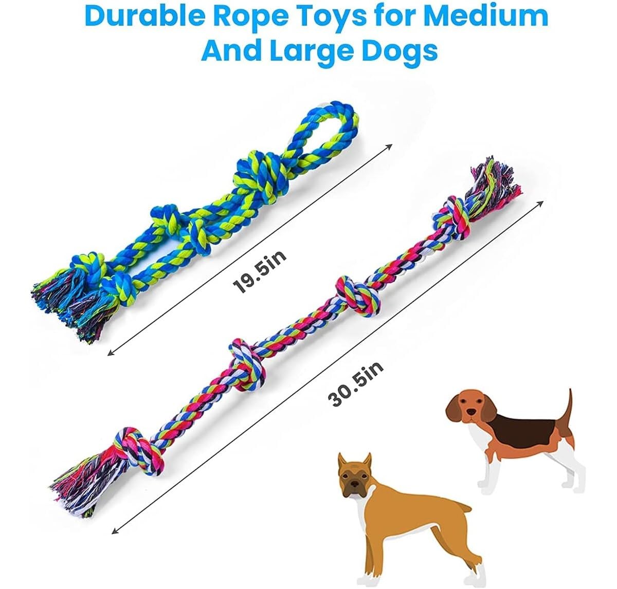 Dog Rope Toy Aggressive Chewers - Giocattoli per Cani in Corda Resistente