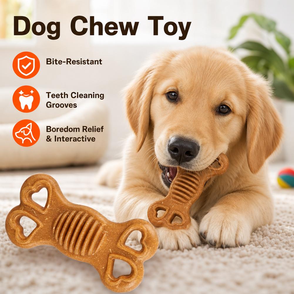 Teeth Cleaning Dog Chew Bone - Giocattolo Indistruttibile per Cani, Osso da
