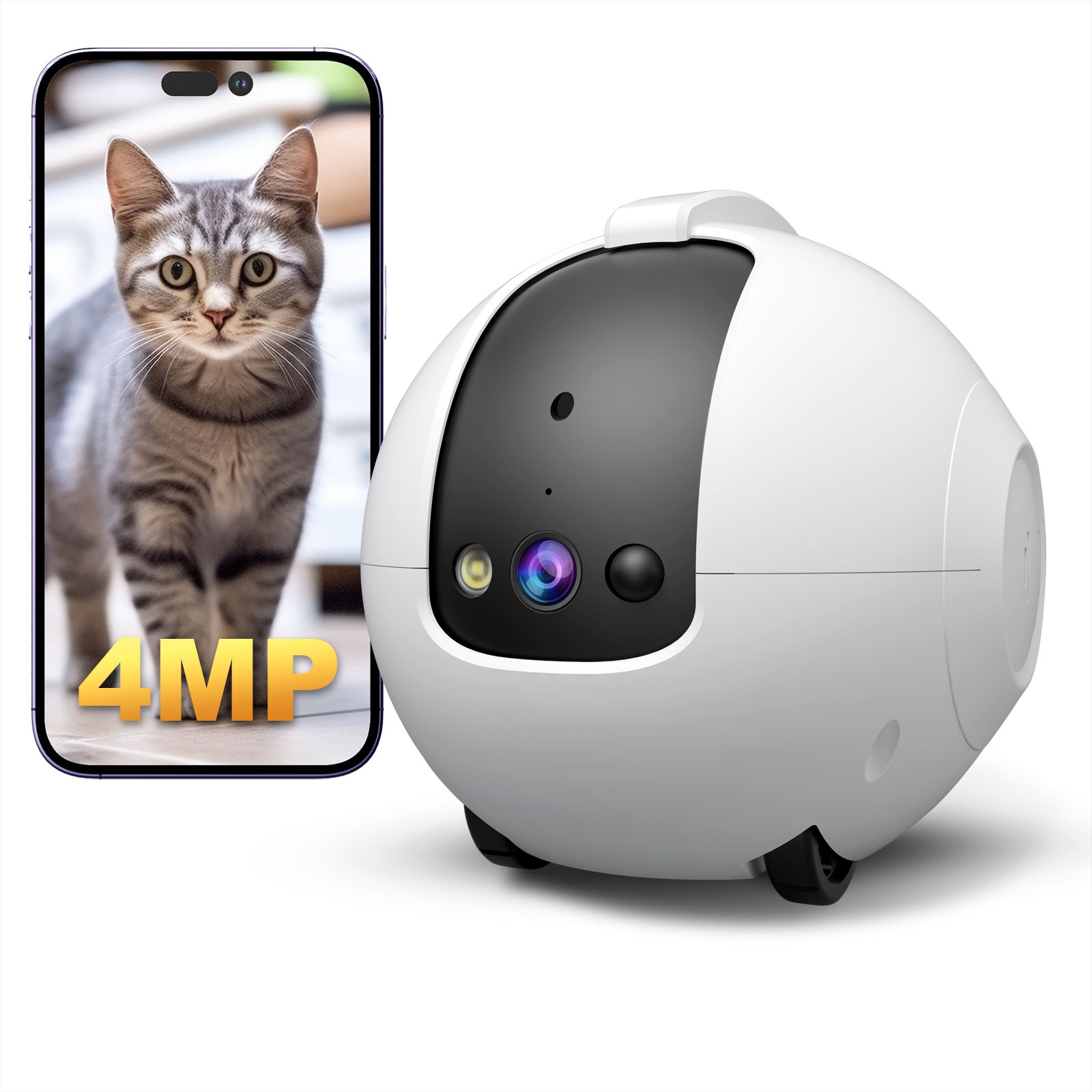 Dog Toys - Telecamera robot per animali domestici 4MP,